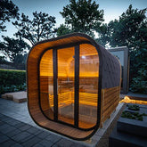New 4-6 Person Black Square Premium Thermo Spruce Outdoor Sauna Cabin